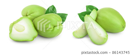 fresh Chayote vegetable isolated on white background fresh Chayote vegetable isolated on white background 86143745