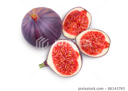 fig fruits isolated on white background with clipping path. Top view. Flat lay 86143765
