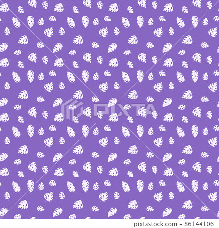 Floral seamless with hand drawn color exotic monstera leaves. Cute summer background. Tropic violet branches. Modern floral compositions. Fashion vector illustration for wallpaper, fabric, textile Floral seamless with hand drawn color exotic monstera leaves. Cute summer background. Tropic violet branches. Modern floral compositions. Fashion vector illustration for wallpaper, fabric, textile 86144106