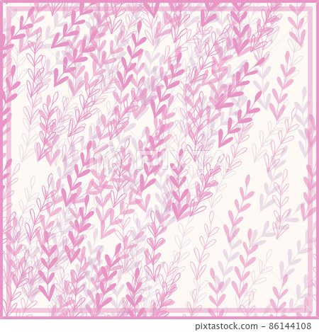 Print for kerchief, bandana, scarf, handkerchief, shawl, neck scarf. Squared pattern with ornament for fabric, textile, silk products. Paisley vector with abstract leaves. Floral folk tracery Print for kerchief, bandana, scarf, handkerchief, shawl, neck scarf. Squared pattern with ornament for fabric, textile, silk products. Paisley vector with abstract leaves. Floral folk tracery 86144108