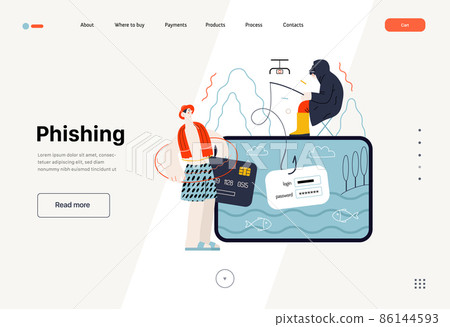 Technology Memphis illustration. Creative landing web page template 86144593