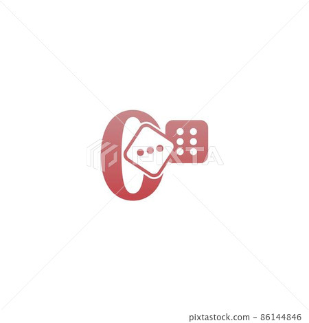 Number zero with dice two icon logo template 86144846