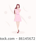 Illustration of a beautiful young woman. 86145672