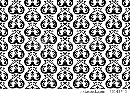 Flower geometric pattern. Seamless vector background. White and black ornament 86145743