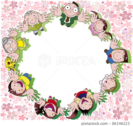 圍觀櫻花的人群 圍觀櫻花的人群 86146223