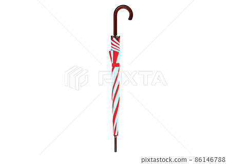 Rolled up umbrella on white with clipping path Rolled up umbrella on white with clipping path 86146788