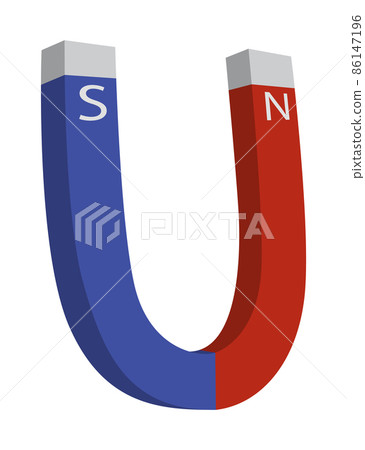 Red and blue magnet icon with two poles north and south isolated on white. Magnetism, magnetize, attraction concept. Power symbol Red and blue magnet icon with two poles north and south isolated on white. Magnetism, magnetize, attraction concept. Power symbol 86147196