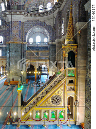 Minbar, the pulpit of the Oratory of Jeni Jamii, Istanbul, Turkey Minbar, the pulpit of the Oratory of Jeni Jamii, Istanbul, Turkey 86149175