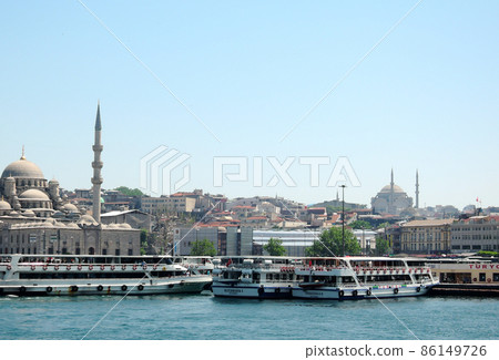 Turkey Istanbul Bosphorus Strait Cruise Outbound Cityscape on the Europa side 86149726