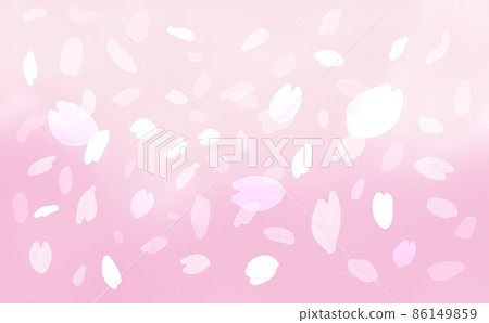Watercolor. The falling cherry blossom petals. Background image of cherry blossom petals. Spring pink cherry blossom wallpaper. 86149859