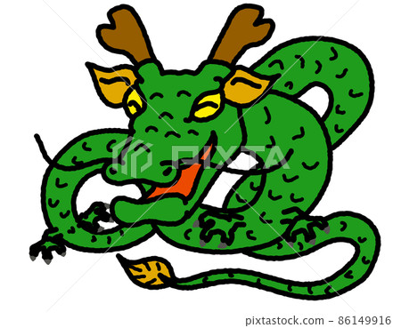 Hand-painted cheerful image dragon Hand-painted cheerful image dragon 86149916