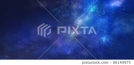 Blue starry sky landscape illustration 86149975