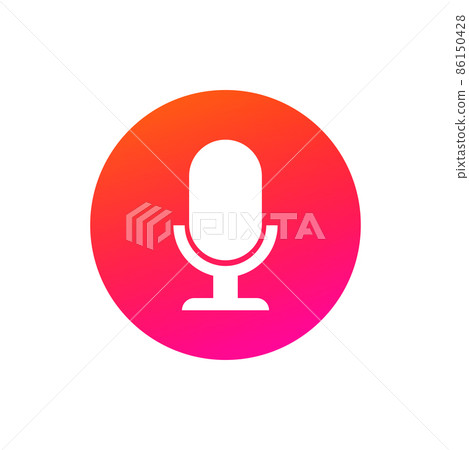 Hi tech ai artificial intelligence speech recognition technology isolated microphone button. Vector speak and record button on phone, personal assistant helper. Mic smart speaker, voice command 86150428
