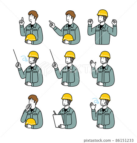 A simple illustration set of a man wearing work clothes 86151233
