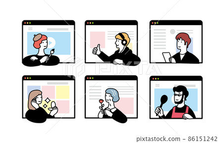 享受 SNS 的人的形象插圖 86151242