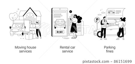 Domestic transport abstract concept vector illustrations. 86151699