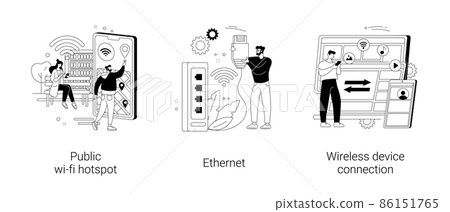 Data transfer abstract concept vector illustrations. 86151765