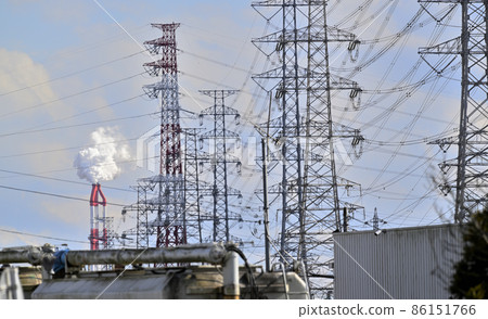 Factory smoke and tower industry 86151766