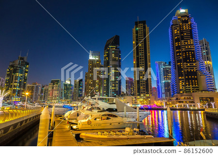 Dubai marina at night Dubai marina at night 86152600