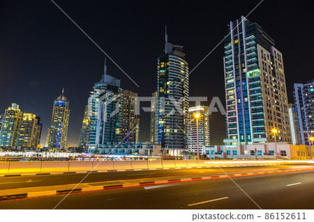 Dubai marina at night Dubai marina at night 86152611
