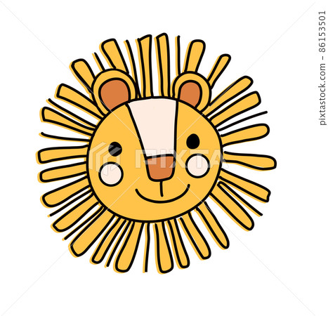 Boho lion, kidsroom wall decoration. Cute vector illustration 86153501