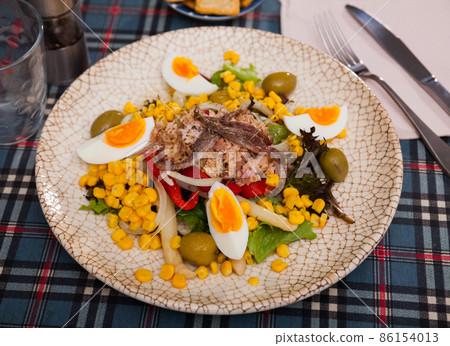 Popular dish of Spanish cuisine is the Xato salad Popular dish of Spanish cuisine is the Xato salad 86154013