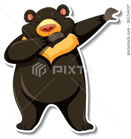 Asian black bear dabbing animal cartoon sticker Asian black bear dabbing animal cartoon sticker 86154437