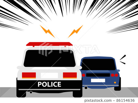 一輛警車追著一輛逃跑的汽車 86154636