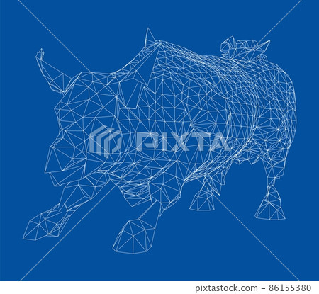 The Charging Bull. 3d illustration 86155380