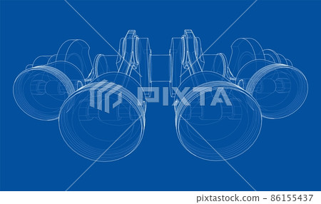 Engine crankshaft with pistons outline Engine crankshaft with pistons outline 86155437