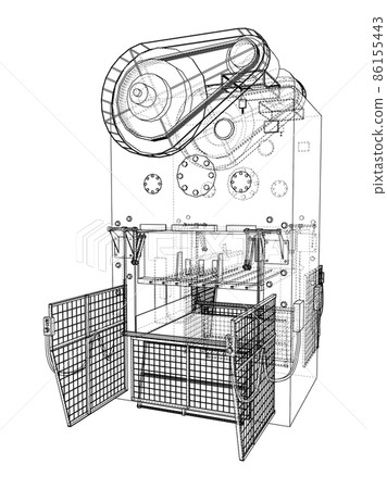 Powerful Press. 3d illustration Powerful Press. 3d illustration 86155443