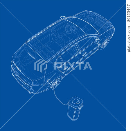 Electric Vehicle Charging Station Sketch 86155447