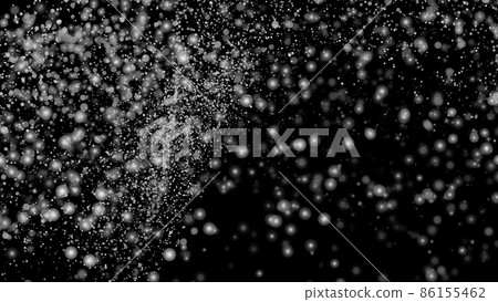 White Snow Falling on Isolated Black Background 86155462
