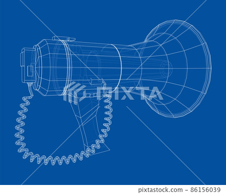 Megaphone concept outline. 3d illustration 86156039