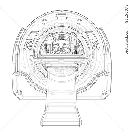 MRI machine scanning patient inside 86156078