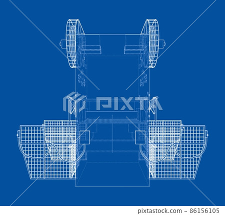 Powerful Press. 3d illustration 86156105