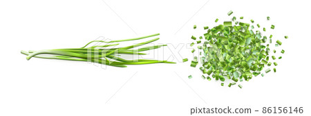 Onion leaves and chopped green chive 86156146
