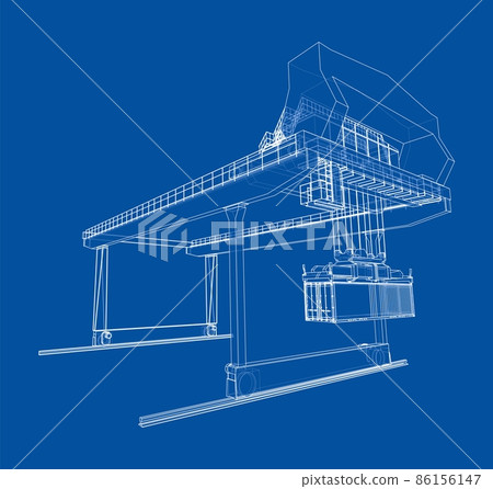 Rail-mounted gantry container crane outline Rail-mounted gantry container crane outline 86156147