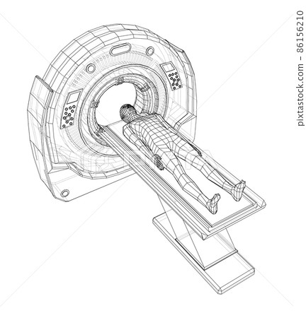 MRI machine scanning patient inside 86156210