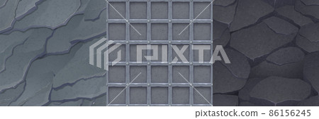 Asphalt and stone textures for game, backgrounds 86156245
