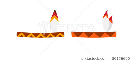 Indian hat with feathers icon set isolated on white background. Indian hat with feathers icon set isolated on white background. 86156690