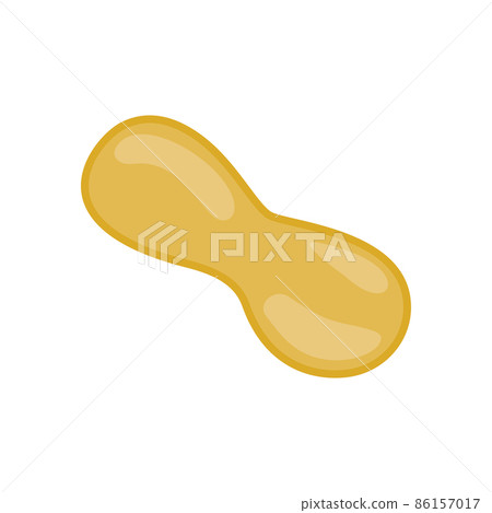 Brown nut shell with a flat design. - Stock Illustration [86157017] - PIXTA