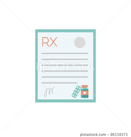 Prescription medical blanc, flat Rx form icon, isolated on white background Prescription medical blanc, flat Rx form icon, isolated on white background 86158371