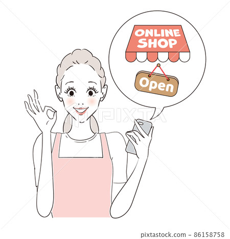 使用網上商店的家庭主婦 86158758