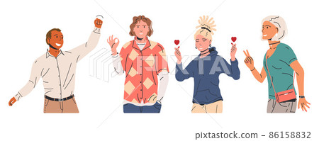 Various People Showing Positive Gestures 86158832