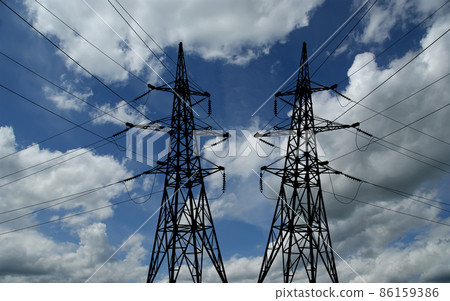 Electricity pylons and line 86159386