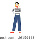 French fashion female whole body white background 86159443