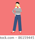 French fashion women with full body background 86159445