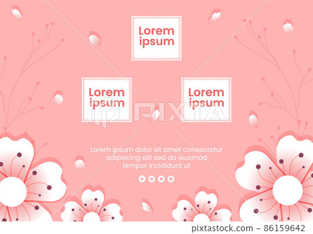 Spring with Blossom Sakura Flowers Brochure Template Flat Illustration Editable of Square Background for Social Media or Greeting Card Spring with Blossom Sakura Flowers Brochure Template Flat Illustration Editable of Square Background for Social Media or Greeting Card 86159642