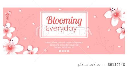 Spring with Blossom Sakura Flowers Cover Template Flat Illustration Editable of Square Background for Social Media or Greeting Card Spring with Blossom Sakura Flowers Cover Template Flat Illustration Editable of Square Background for Social Media or Greeting Card 86159648